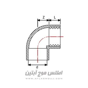 زانو 90 درجه یکسر دنده UPVC