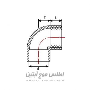 زانو 90 درجه یکسر دنده UPVC
